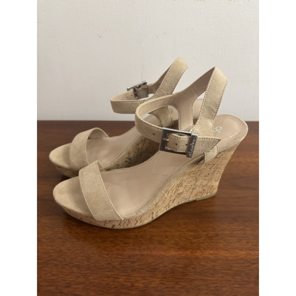 Charles By Charles David Women's Lindy Faux Suede Wedge Sandals Size 8.5